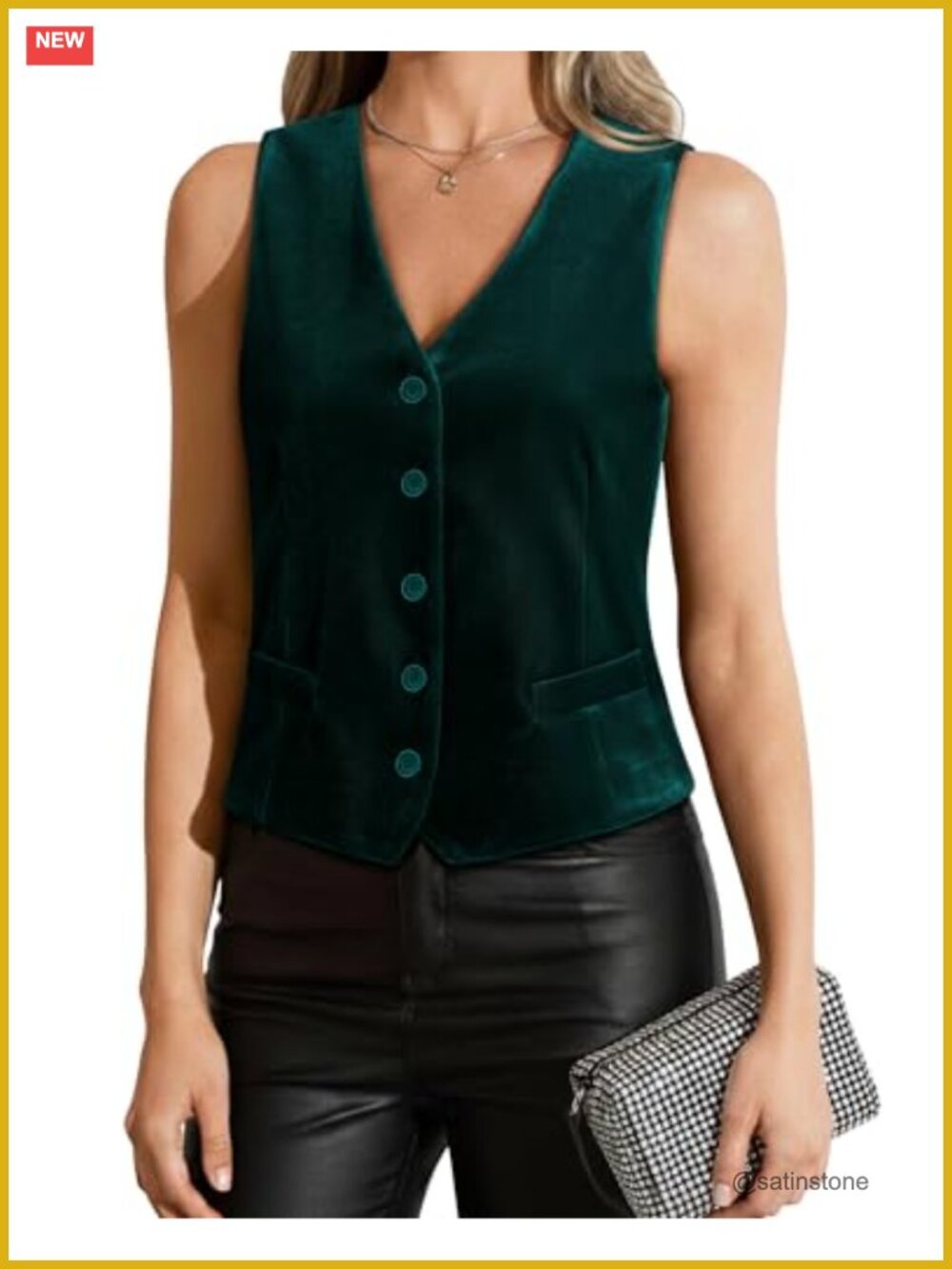 Velvet Button Down V-Neck Waistcoat Vest Sleeveless Dressy Fall Winter